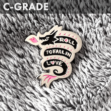 Load image into Gallery viewer, B and C Grade "Roll to Fall in Love" Dragon Pins