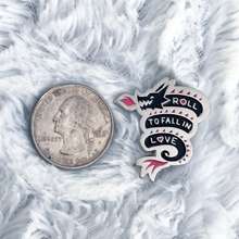Load image into Gallery viewer, "Roll to Fall in Love" Dragon Pin